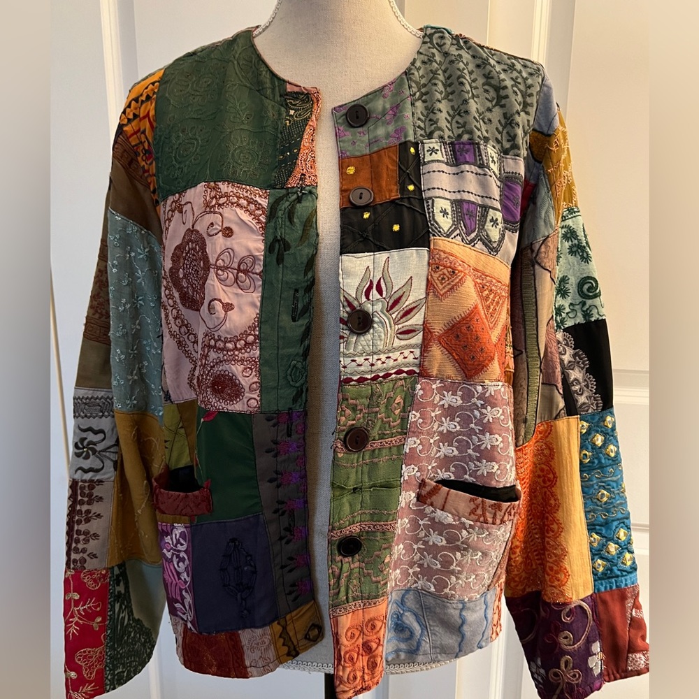 Sacred Threads Multicolor Patchwork Jacket - image 2